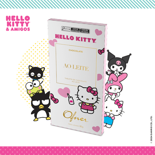 TABLETE AO LEITE HELLO KITTY 80g