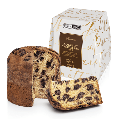 PANETTONE GOTAS DE CHOCOLATE ZERO AÇÚCAR E LACTOSE 500g